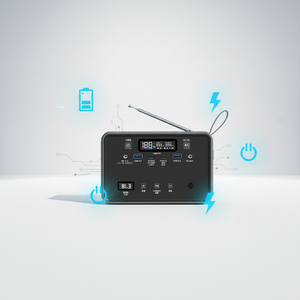 Mini radio FM 76 MHz-108 MHz, générateur solaire 100 W à charge rapide, onduleur à onde sinusoïdale pure pour <span class=keywords><strong>voiture</strong></span> électrique solaire d'urgence en extérieur - Product Image 4