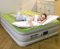 Matelas Gonflable Queen Size Prix Usine Design Floqué Moderne Pompe Électrique Intégrée Pliable Hôpital Salle à Manger