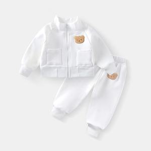 Ensemble de Survêtement Chaleureux en Polaire Automne Hiver 2026 pour Bébés, Garçons et Filles – Vêtements de Sport Simples et Confortables avec Motifs Animaux - Product Image 2