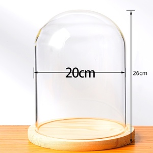 20*40 lớn rõ ràng Glass Dome với cơ sở bằng Gỗ 20cm 30cm 40cm Glass Dome handmade Glass Bìa - Product Image 6