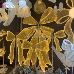 ฉากหลังโบว์ LED สไตล์โมเดิร์นโรแมนติกจากโรงงาน LEDA พร้อมไฟ LED แสงวอร์มไลท์ ปรับความสูงได้ ใช้ตกแต่งทางเดิน งานแต่งงาน งานวันเกิด - Product Image 3