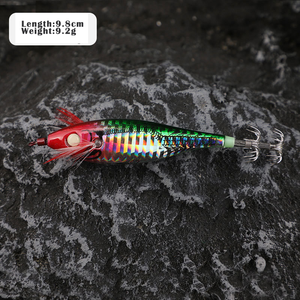Nuevo señuelo de pesca <span class=keywords><strong>DTD</strong></span> Egi para calamar, pulpo y camarón de madera, luminoso - Product Image 3