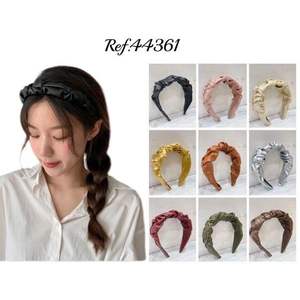 Elegante Fascia per Capelli in Pelle PU Tinta Unita, Larga con Nodo, Accessorio Moda Donna Casual di Alta Qualità - Product Image 1