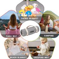 Couverture de pique-nique pliable CaiChen imperméable 100% polyester avec motif de dessin animé et sangle de transport pour le camping en plein air, utilisable en toutes saisons