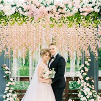 Plafonnier dense fait à la main bande de mariage fleur de glycine artificielle vigne de haricot pour le salon nouvel an saint valentin pâques