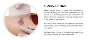 Alexer yara temas tabakası şeffaf cilt gözyaşları silikon bandajlar levhalar için aşınma basıncı boğaz venöz arteriyel ülser - Product Image 3