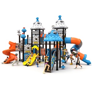 Aire de jeux extérieure sécurisée pour tout-petits avec toboggan en plastique et cheval à bascule pour cour d'hôtel et jardin – Vente en gros directe usine Chine - Product Image 1