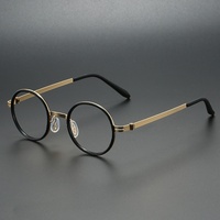 Lunettes vintage en métal anti-lumière bleue à motif géométrique légères pour adultes unisexes - Lunettes optiques à monture complète