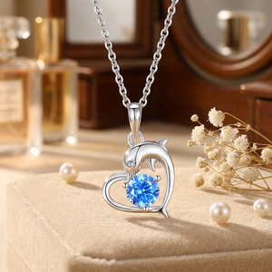 Collana da Donna in Argento Sterling 925 con Delfino e Zirconi 5A Placcata in Rodio, Gioiello di Alta Qualità - Product Image 6