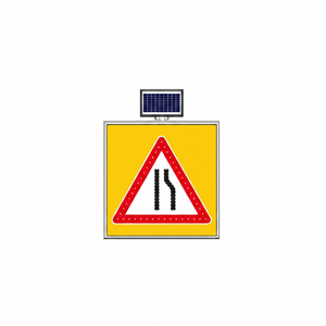 Señal de Tráfico Reflectante con Energía Solar de 100 x 100 cm, Señal de Carretera de Aluminio para Reducción de Velocidad en la Derecha - Product Image 2