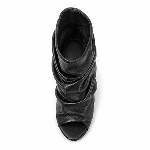 Sandálias de Verão <span class=keywords><strong>Peep</strong></span> <span class=keywords><strong>Toe</strong></span>, Sapatos de Salto Alto, Botas Curtas Sexy para Mulheres com Cabedal Plissado - Product Image 4