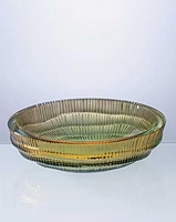 Bol de rangement en verre côtelé dégradé, plateau organisateur pour table basse, accessoires, clés, télécommandes, décoration de bureau et d'intérieur