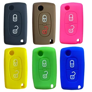 Étui de protection pour clé C3 C Crosser, Housse de clé en gel de silice pour Peugeot 308 307 207 206 307S 307sw 407 607 <span class=keywords><strong>3008</strong></span> 5008, <span class=keywords><strong>Porte</strong></span>-clés - Product Image 1