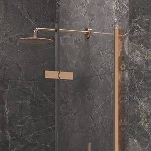 Kamalu KT6000RG 155cm Puerta de ducha abatible con 2 paneles fijos Sin marco Cepillado Oro Rosa Cuadrante Forma de bandeja Aspecto recto - Product Image 6