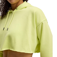 Setelan Hoodie dan Celana Jogger Wanita 2 Potong dengan Bordir Logo Kustom, Kerah Bulat, Celana Panjang, dan Atasan Crop Berpinggang Tinggi