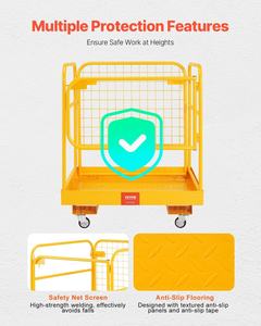 VEVOR Heftruck Hefmand 36x36 Inch Veiligheidskooi 1200 Lbs Draagvermogen Inklapbaar 4-Wiel Ketting Hoogwerker - Product Image 3