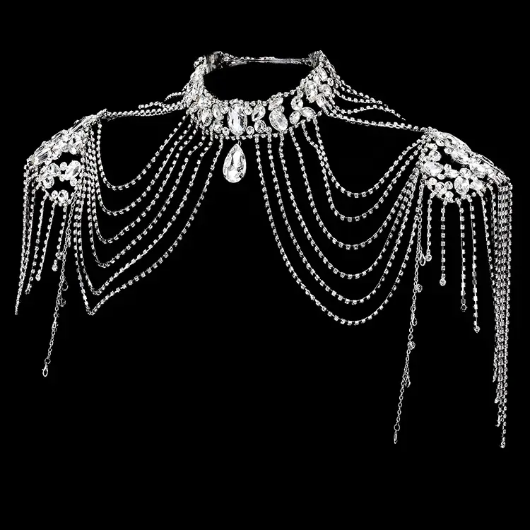 Body chains BC917-4 gold rhinestone stars metallic lace jewelry FREE SHIPPING 