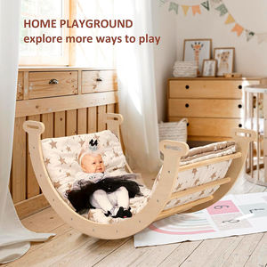 Estructura de Escalada de Madera Grande 7 en 1 Montessori, Gimnasio Interior <span class=keywords><strong>con</strong></span> Balancín, Arco, Rampa y Tobogán para Niños Pequeños - Product Image 2