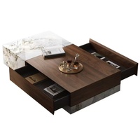 Meubles de salon, table basse en bois moderne avec rangement, structure durable