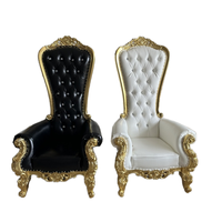 Chaise royale de luxe en bois de style européen pour mariés, dossier haut, pour hôtels et clubs - Vente directe fabricant de matériel de mariage