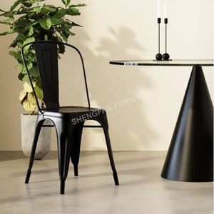 Alta calidad negro <span class=keywords><strong>mate</strong></span> estilo <span class=keywords><strong>Tolix</strong></span> Metal restaurante Hotel cafés Pub <span class=keywords><strong>silla</strong></span> Acero al aire libre evento comedor sillas - Product Image 5