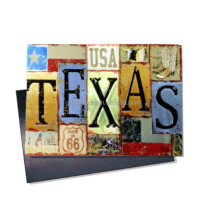 State City Country Ref Fridge Magnet Gift Souvenir Store Sourcing Custom Texas Foil Refrigerator Magnets