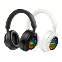 Casque audio supra-auriculaire Infinity Mirror avec éclairage LED RGB, faible latence, design RGB superposé, transducteur dynamique, annulation active du bruit (ANC)
