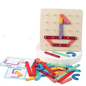 HOYE CRAFT nuovo arrivo bordo geometrico in legno per unghie Puzzle Craft & Diy Toys visualizza Master Puzzle per unghie in legno