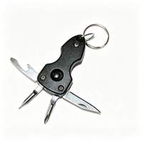 Mini porte-clés pliable multi-outils, outil de poche portable EDC avec tournevis, couteau, ouvre-bouteille pour le camping en plein air, la réparation quotidienne