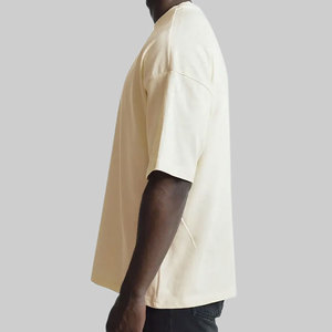 T-Shirt vierge uni décontracté de haute qualité pour hommes Logo personnalisé poids lourd 240 Gsm 100 coton hommes sur la taille T-Shirt - Product Image 2