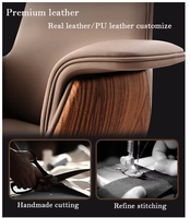 Chaise de bureau pivotante de direction en cuir PU réglable