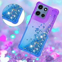 Coque de téléphone antichoc en silicone souple TPU, fine, mignonne, scintillante, rose et violette pour iPhone 17 Pro Max et 18 Pro Max