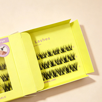 Extensions de cils 3D effet naturel glamour, faciles à appliquer, pré-collées, auto-adhésives, sans colle, boîte marron