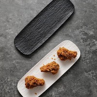Plat allongé en porcelaine mate à grain de roche pour sashimi, desserts, tapas – Vente en gros pour restaurants
