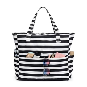 Sac en toile rayé femmes grande capacité 2025 nouveau Style paresseux coréen Niche navettage épaule fourre-tout extra grand sac - Product Image 1