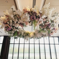 Décoration de mariage, mur de fleurs artificielles, fleurs suspendues au plafond, plante verte pour la décoration de la scène de mariage