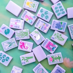 Tuiles de Mahjong Personnalisées Paris Romance en Acrylique Lavande Lilas de Luxe avec <span class=keywords><strong>Tour</strong></span> Eiffel Personnalisée pour le Divertissement - Product Image 1