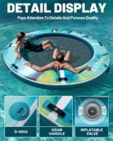 Plateforme flottante gonflable robuste pour adultes, 9 pieds de diamètre, 6 pouces d'épaisseur, pour piscine, yacht, rivière et mer
