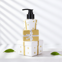 Flacon de shampooing en plastique 480 ml avec pompe à lotion, emballage pour nettoyant visage, sérum de soin de la peau et gel douche pour coffret cadeau de Noël