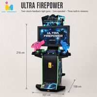 Machine d'arcade de tir à pistolets lumineux pour deux joueurs AMA, à monnayeur, sur le thème des extraterrestres, pour parc d'attractions