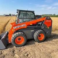 Chargeuse sur pneus Antspower CXSL-800 avec cabine fermée et capacité de charge nominale de 800 kg pour travaux de construction