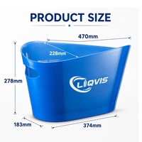 LiqVis Win pour bol rectangulaire personnalisé extérieur or ruban acrylique plastique lumière LED 12L seaux à glace portables boisson