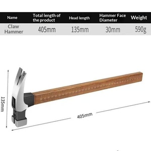 Household hammer wooden handle claw hammer high carbon steel non-slip <b>nail</b> hammer hammer hammer hammer hammer factory direct - Product Image 4