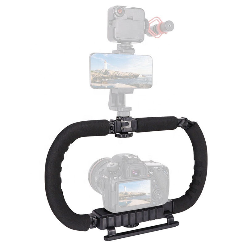 Профессиональный 1/4 типа «Горячий башмак» U форма и однообъективных зеркальных камер DV видеокамера ручной Рог низкое положение стрелковый стабилизатор для DSLR камеры