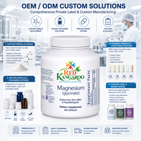 Fabrication sur mesure de compléments alimentaires en marque privée OEM ODM, glycinate de magnésium 120 mg, 180 capsules, formule personnalisée, fabrication sous contrat