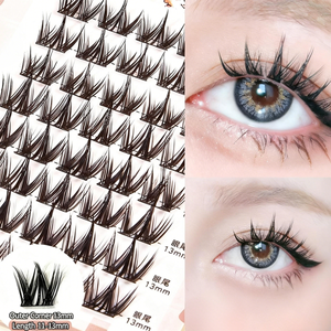 Cils artificiels faits main 0,05 mm, effet diagonale <span class=keywords><strong>Fox</strong></span>, style Manga, pour chien, chat, ou œil paresseux, en grappe unique, tige rigide, courbure C - Product Image 1