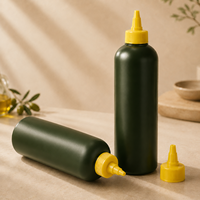 Bouteille d'huile d'olive mate de qualité alimentaire en gros, bouteille souple en plastique PET pour sauce, bouteille Graza avec bouchon à bec verseur pour huile capillaire