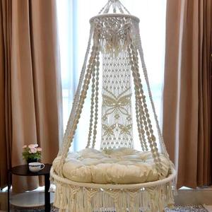Chaise suspendue en macramé grande taille, très vendue, forte capacité de charge, application multi-scénarios pour une utilisation intérieure et extérieure, moderne pour la chambre à coucher - Product Image 6