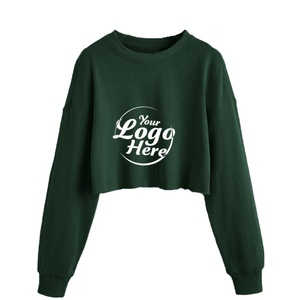 Women's Oversized Grey Terry Sweatshirts Casual Long Sleeve Raw Hem Pullover Crop <b>Tops</b> Printed for Winter Season M Size - Product Image 3