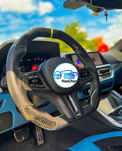 Volante de fibra de carbono con levas de cambio LED personalizado para BMW Serie <span class=keywords><strong>E</strong></span>, compatible con BMW E90 328i E60 E46 E87 E92 M3 E39 X5 E70 X6 E71 E82 - Product Image 3
